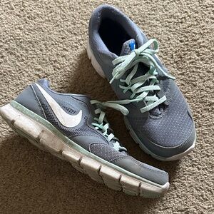 Nike Gray and Mint Green/Blue Running Shoes
